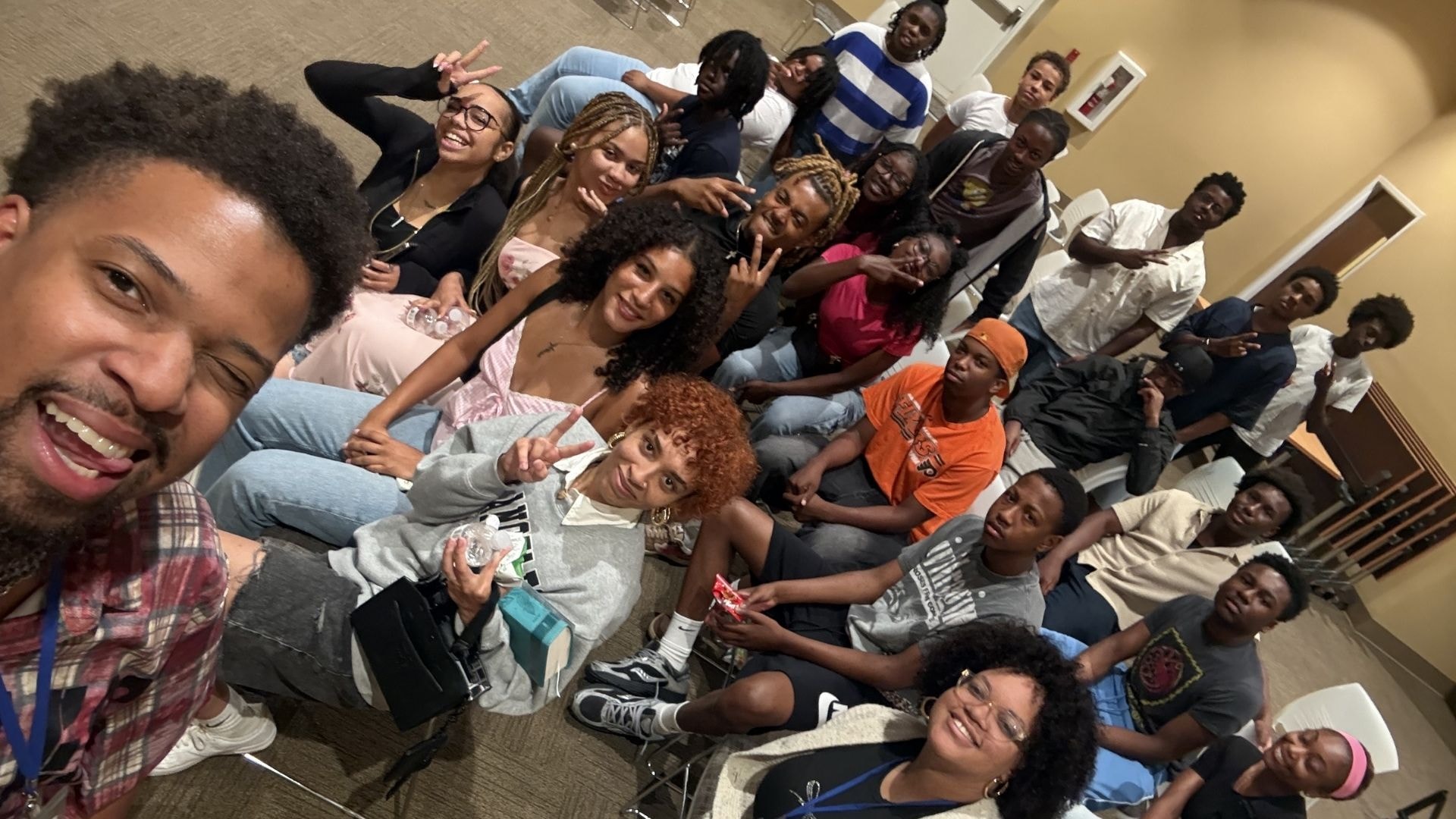 Youth group selfie together